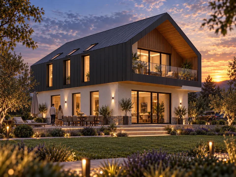 House with charcoal façades in Ilfov — House with charcoal façades in Ilfov — view 2 · visualisation
