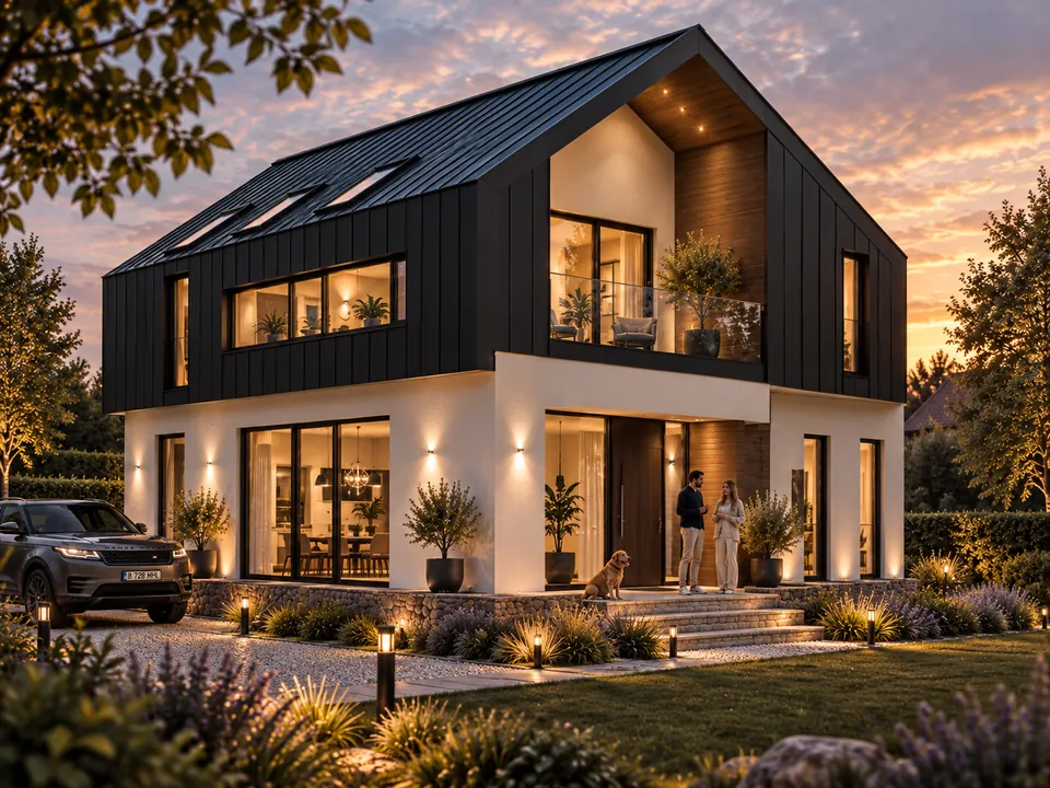 House with charcoal façades in Ilfov — House with charcoal façades in Ilfov — view 1 · visualisation