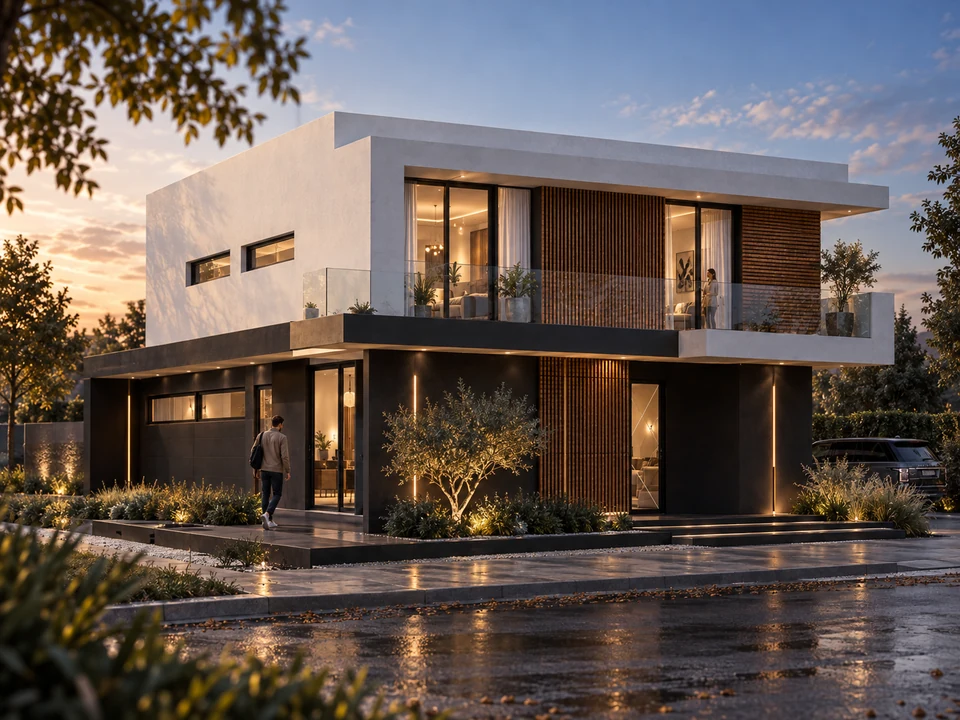 House in Dolj — House in Dolj, street-level perspective · rendering