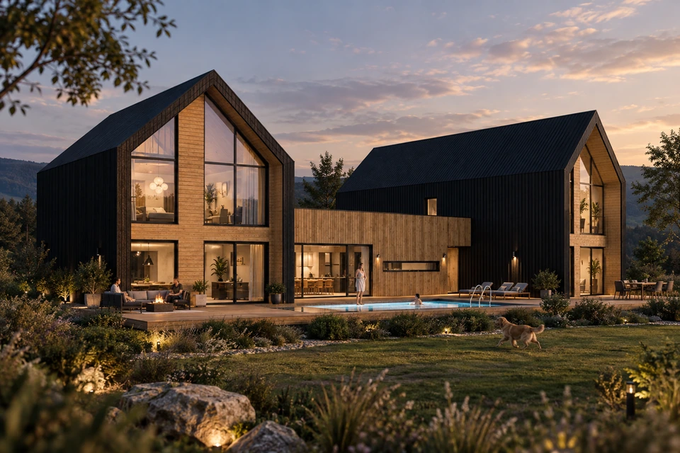 Guesthouse in Gorj — Terrace and pool relationship