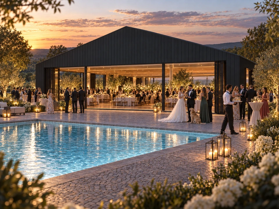 Event venue in Gorj — Terrace and pool relationship