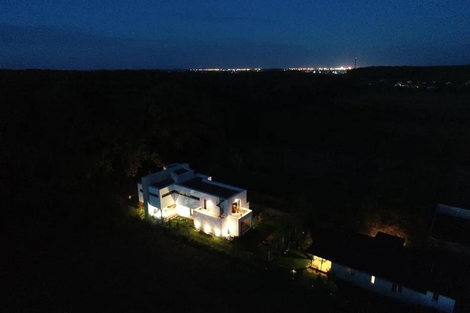 Vedere aeriană după apus